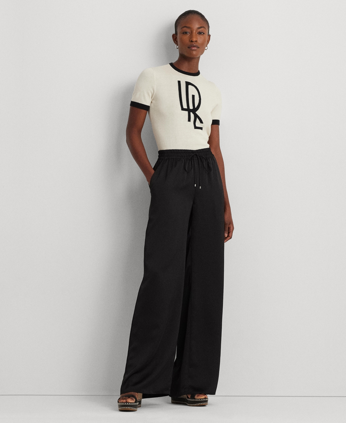 Lauren Ralph Lauren Women's Wide-Leg Satin Pants, Regular & Petite