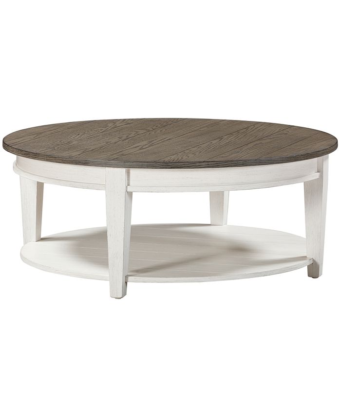 Furniture Dawnwood 38" Wood Round Cocktail Table, Created for Macy's ...