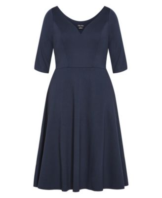 Plus Size Cute Girl Elbow Sleeve Dress