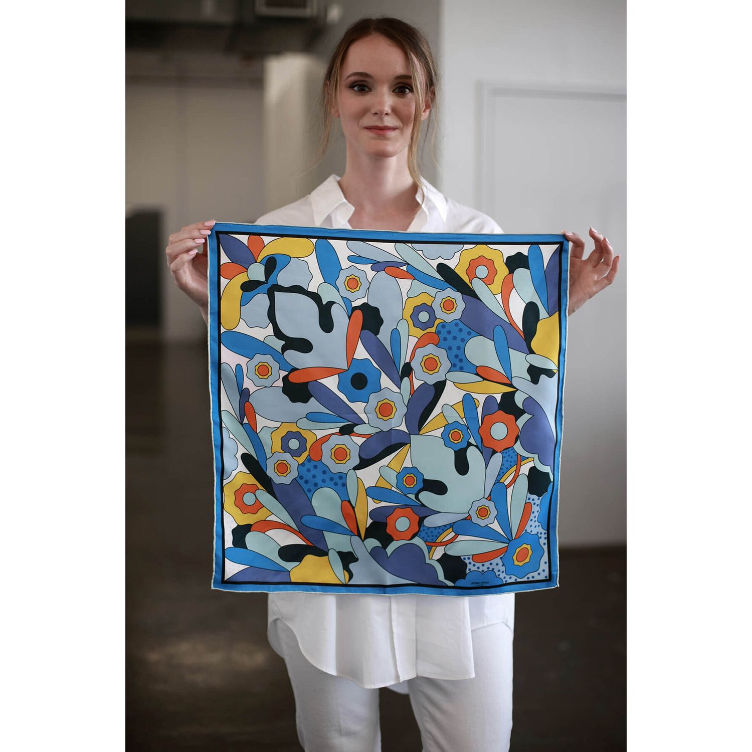 Silk Bandana Scarf Of Ocean Imagination