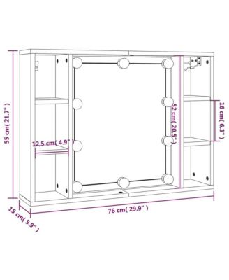 Mirror Cabinet with LED White 29.9"x5.9"x21.7"