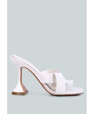 Womens Snatched Intertwined Toe Ring Heeled Sandals