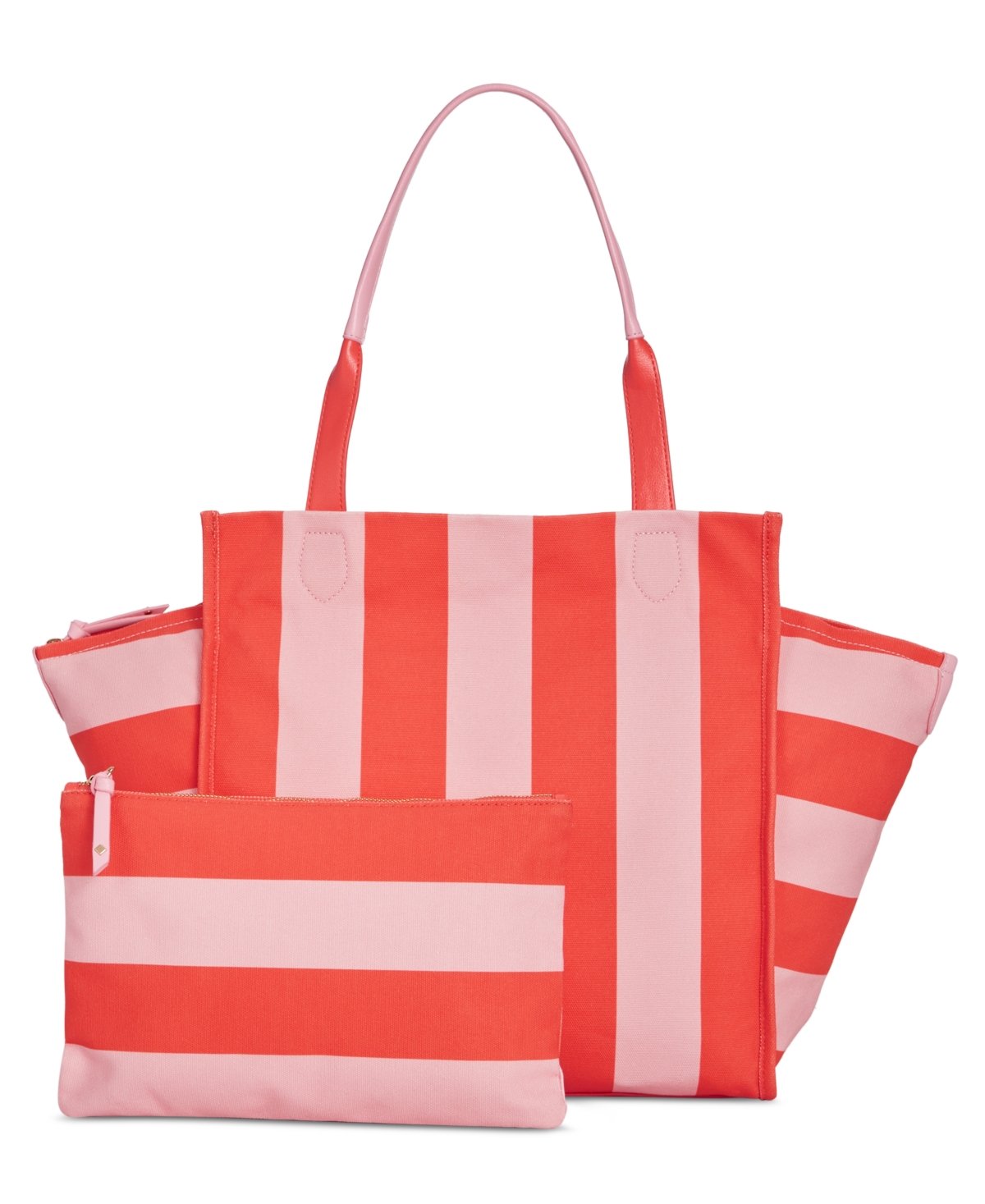 On 34th Cynthiah Extra Large Canvas Tote, Created For Macy's In Pink Stripe