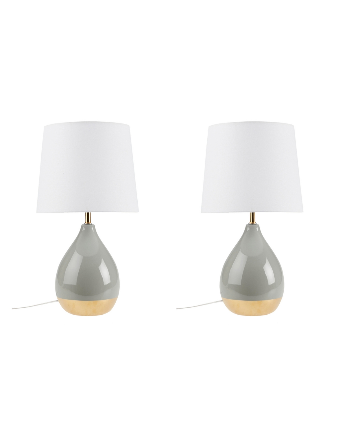 510 Design Liora 2-tone Ceramic Table Lamp, Set Of 2 In Sage Green,gold