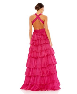 Women's Chiffon Layered Cut Out Ball gown