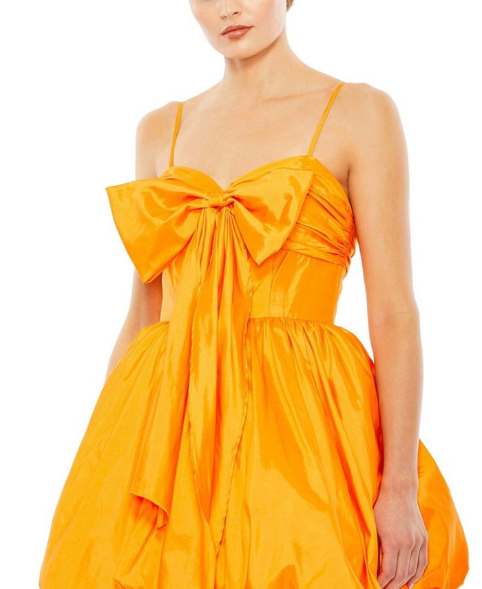Mac Duggal Women's Spaghetti Strap Center Bow Balloon Mini Dress - Macy's