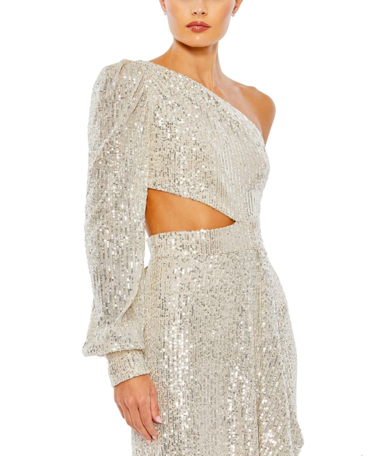 Women's Ieena Sequined One Shoulder Cut Out Gown