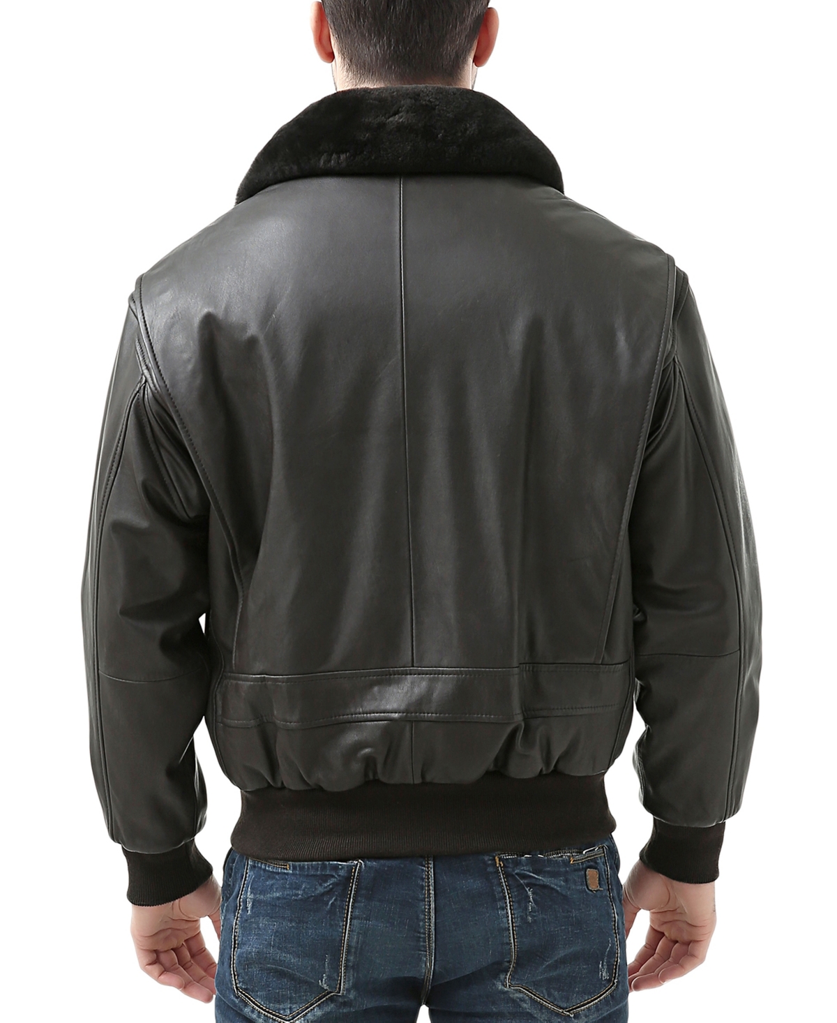 Landing Leathers Men G-1 Leather Flight Bomber Jacket - Big and Tall