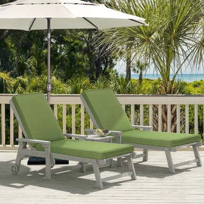 Outdoor Lounger Cushion 41.7''Lx22''Wx3''H Chair Seat Cushion - Set of 2