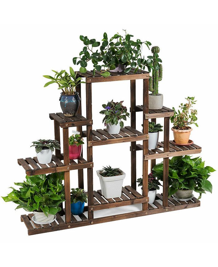SUGIFT 6-Tier Flower Wood Stand Plant Display Rack Storage Shelf - Macy's