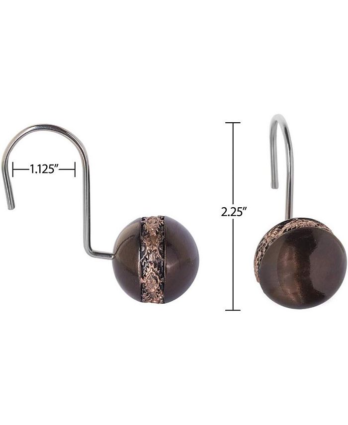 Creative Scents Dublin Brown Shower Curtain Hooks Set of 12 Macy's