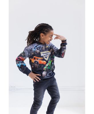 Zombie Grave Digger Megalodon Fleece Pullover Hoodie Toddler| Child Boys