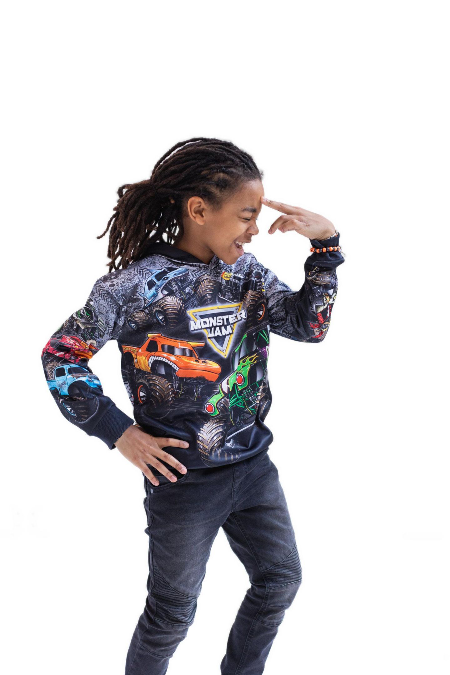 Детское худи Monster Jam Zombie Grave Digger Megalodon Fleece Pullover Toddler Child Boys, цвет: Угольный серый — фото 2