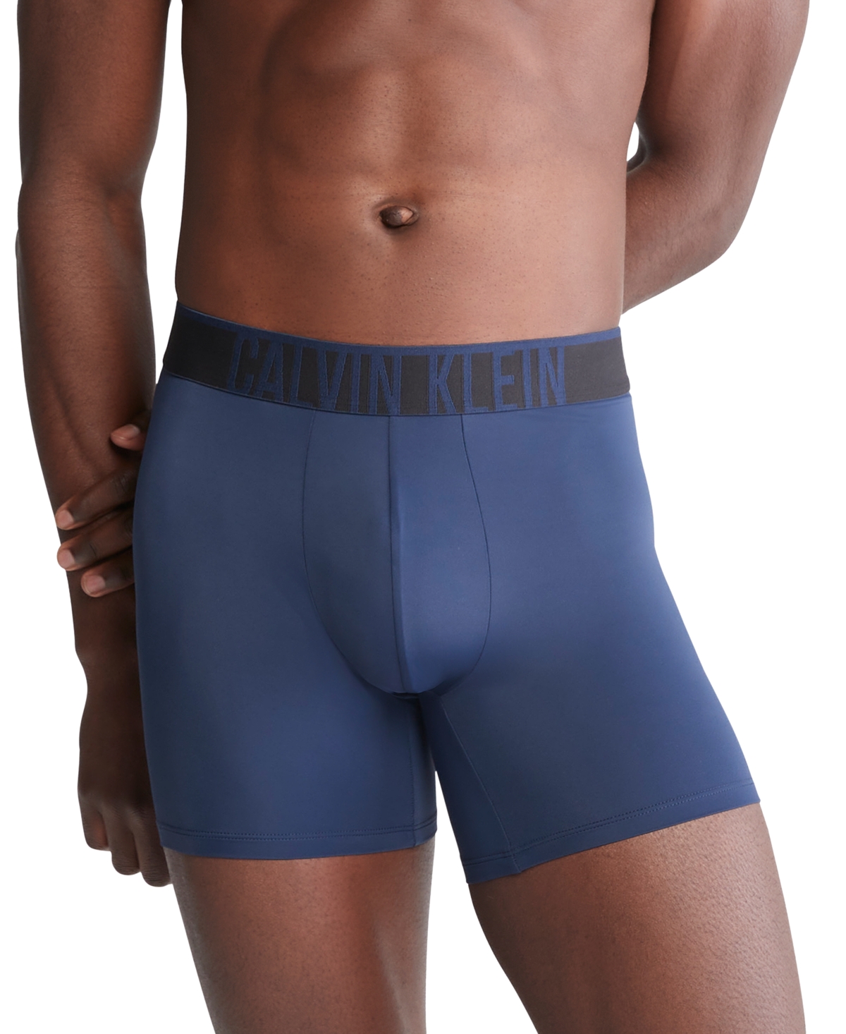 Shop Calvin Klein Men's Intense Power Micro Cooling Boxer Briefs In Blue Shadow