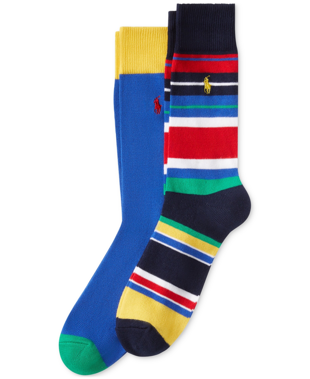 Shop Polo Ralph Lauren Men's 2-pk. Multi-stripe Slack Socks In Open