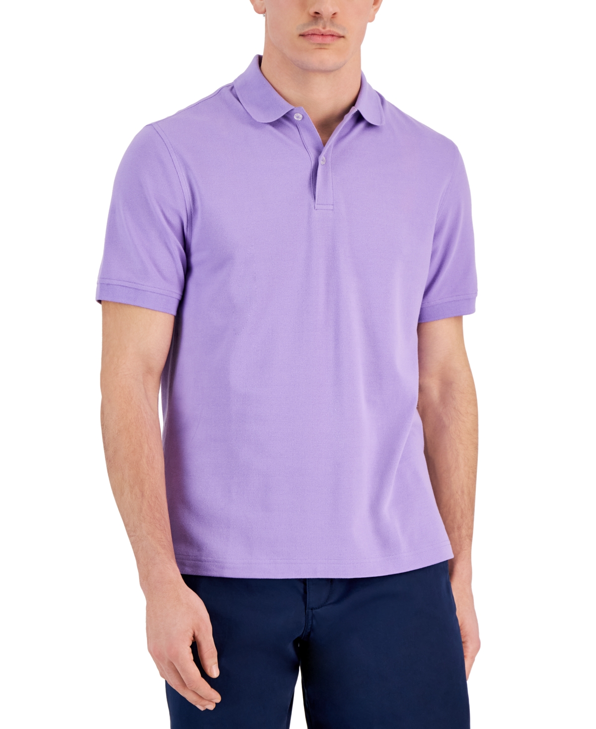 Club Room Men's Classic Fit Performance Stretch Polo, Created For Macy's In Plush Lavender