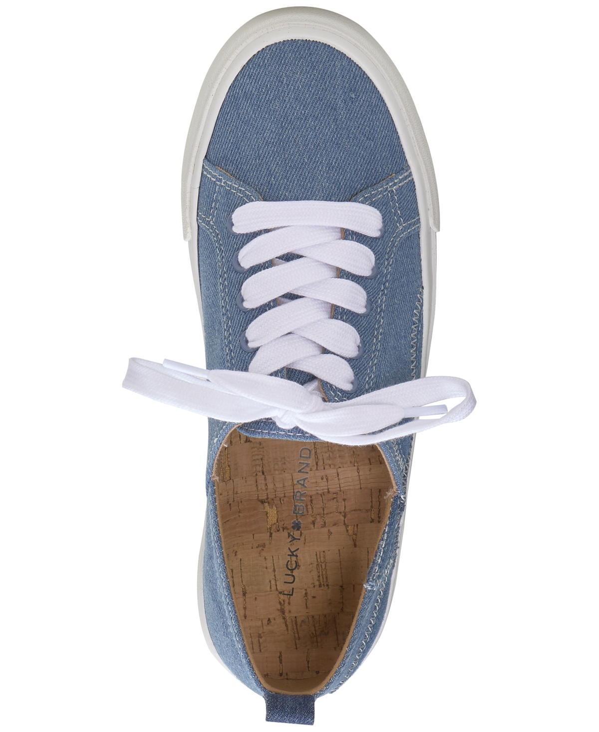 Shop Lucky Brand Women's Dyllis Cutout Lace-up Sneakers In Natural