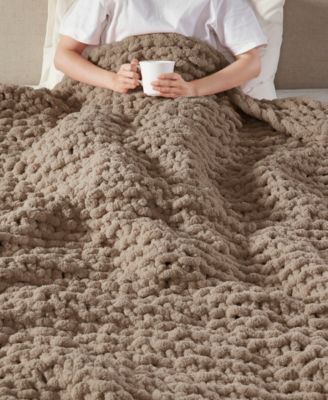 Chunky-Knit Chenille Throw, 50" x 60"