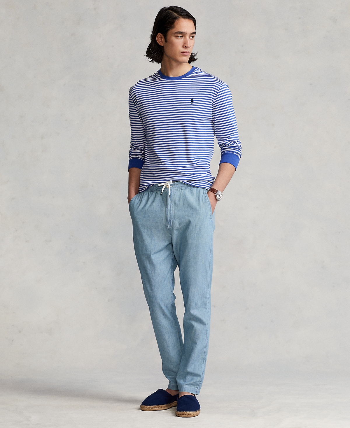Shop Polo Ralph Lauren Men's Polo Prepster Classic-fit Chambray Pants