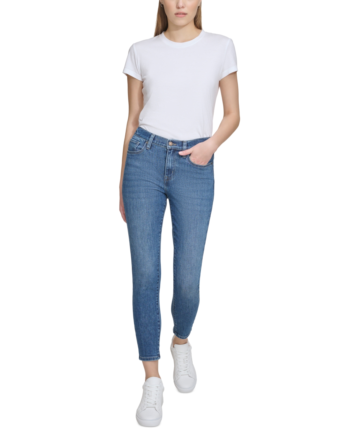 Dkny Jeans Women's Mid-Rise Skinny Ankle Jeans - F3j - Dekalb Wash
