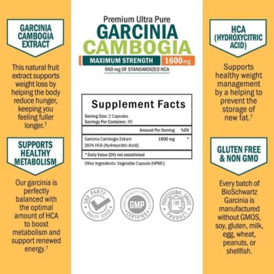 Bio Schwartz Garcinia Cambodia 1600mg 60 Capsules