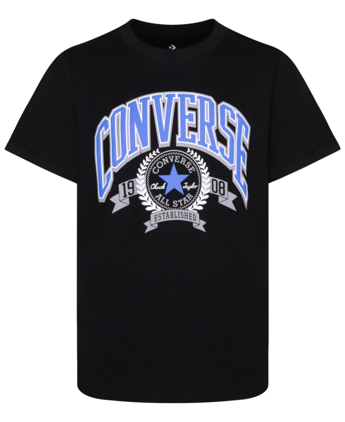 Converse Kids' Big Boys Knit Short Sleeve T-shirt In Black