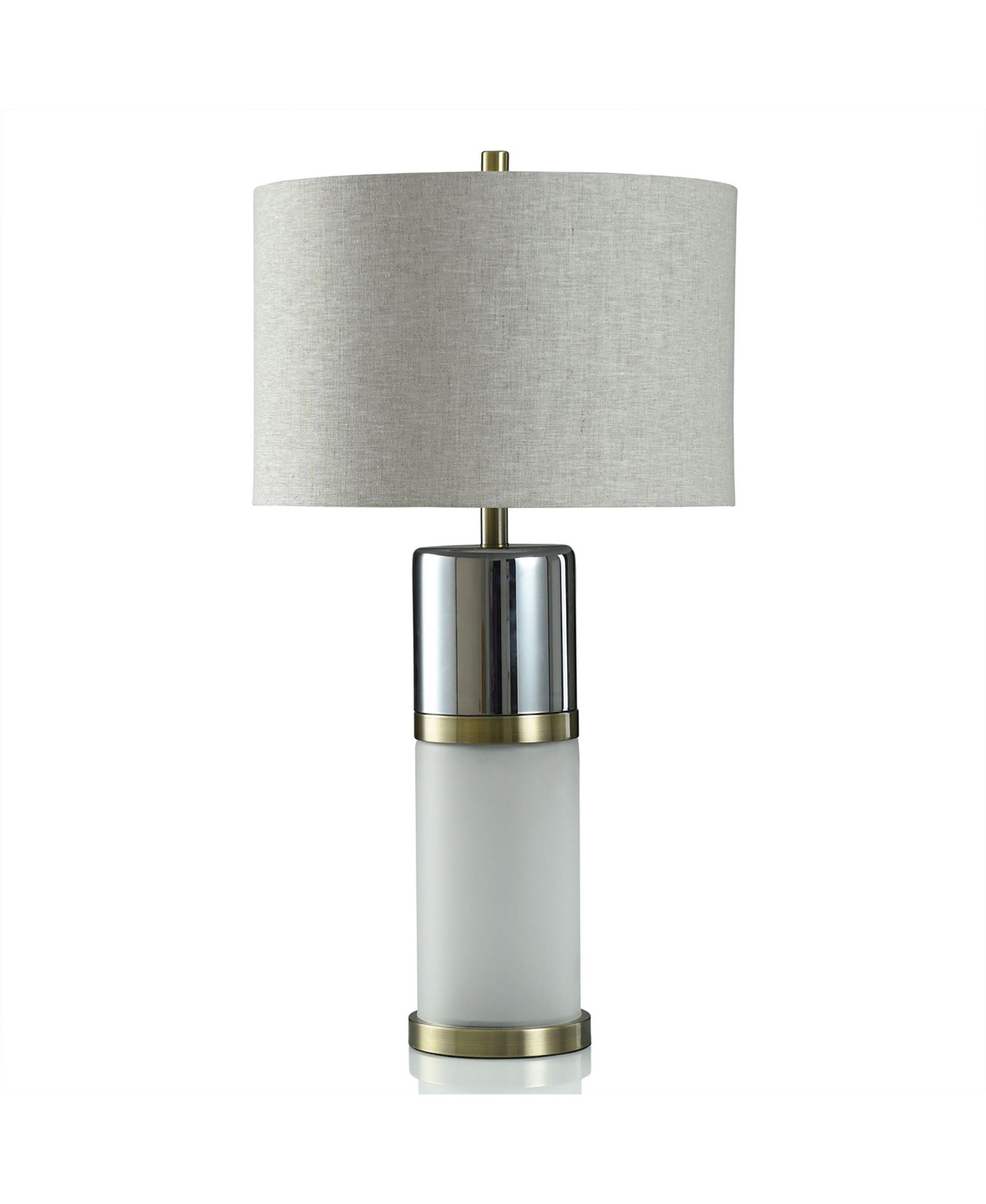 Stylecraft Home Collection 32" Harlum Gold-tone Table Lamp In White Frosted,smokey Grey,brushed Bras