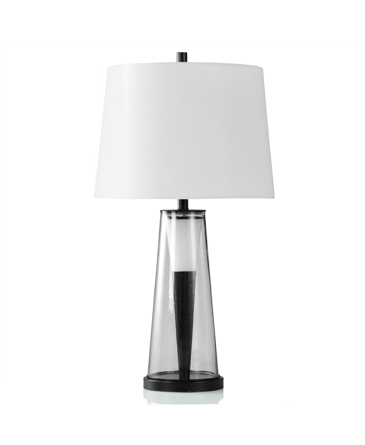 Stylecraft Home Collection 31.5" Timeless Seeded Glass With Two Tone Tapered Table Lamp In Oil Rubbed Bronze,clear