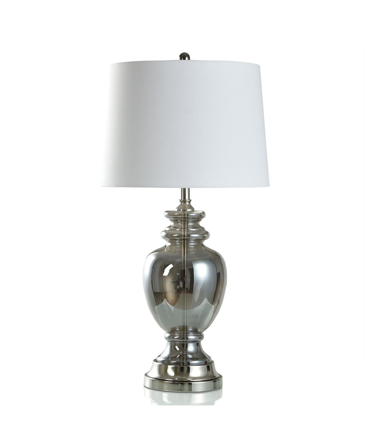 Stylecraft Home Collection 33.5" Mercury Antique-like Smoked Glass Table Lamp In Smokey Gray,chrome,semi-translucent