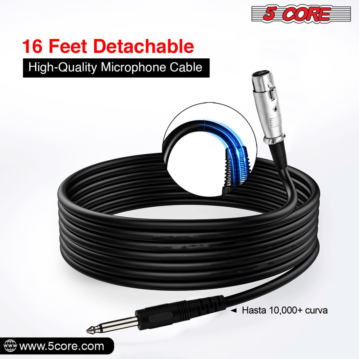 5 Core Microphone Xlr Dynamic Mic Karaoke Singing Handheld Microfono Wired Professional Unidirectional 1/4 Plug In Cord Connection for Vocal Dj Music