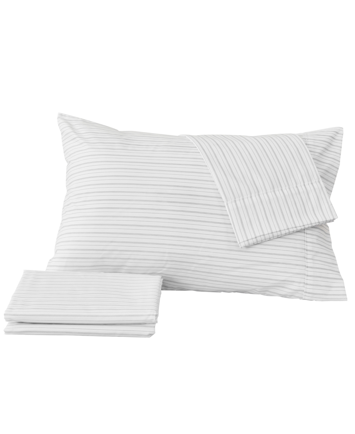 Premium Comforts Striped Microfiber Crease Resistant 4 Piece Sheet Set, Queen In Multi Stripe - Dark Gray