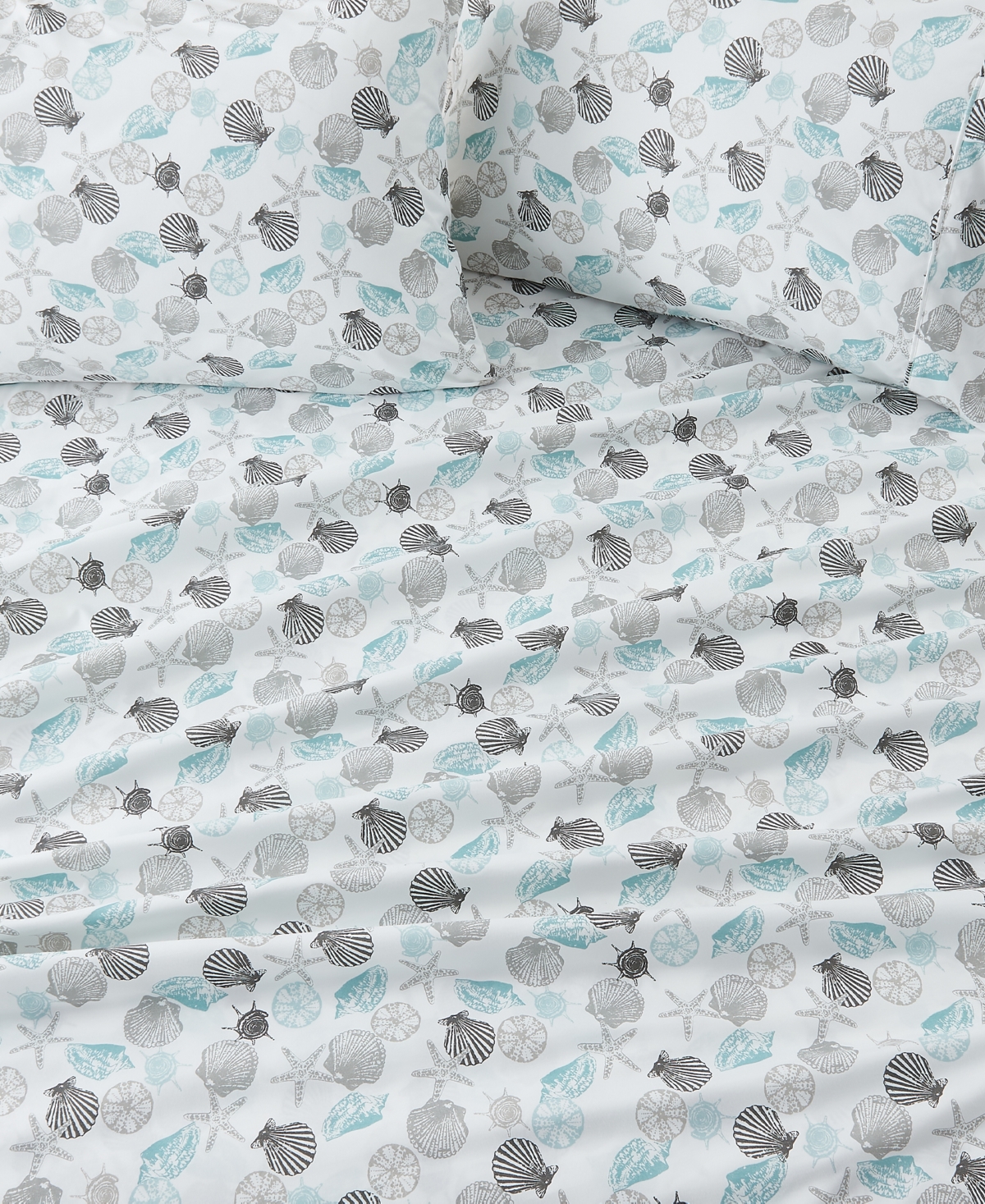 Premium Comforts Coastal Printed Microfiber 3-Pc. Sheet Set, - Coastal - Seashell