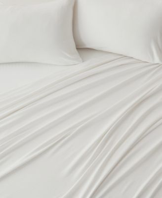 Heathered Melange T-shirt Jersey Knit Cotton Blend 4 Piece Sheet Set, California King