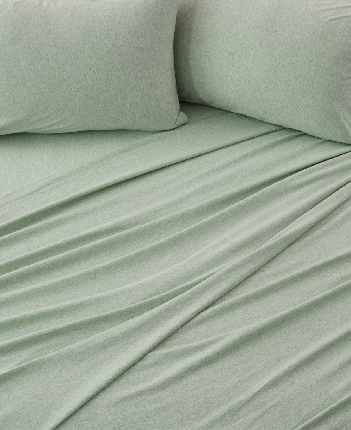 Premium Comforts Heathered Melange T-shirt Jersey Knit Cotton Blend 4 Piece Sheet Set, Xl