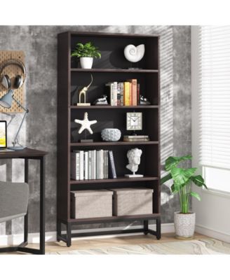 Tall Bookcase and Bookshelf, 70.8” Large Bookcases Organizer with 5-Tier Storage Shelves for Living Room, Bedroom, Office