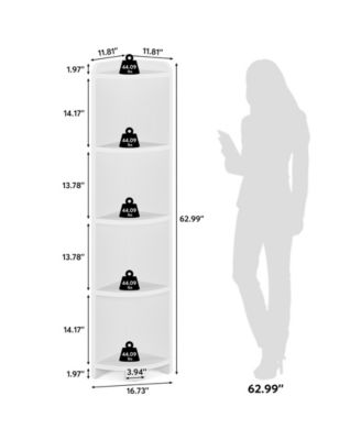 72-inch Tall Bookcase, Modern 6-Tier White Library Bookshelf with Storage Shelves
