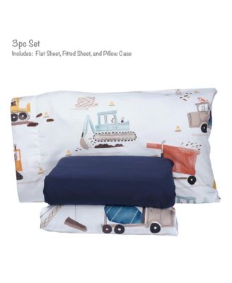 Construction Zone Transportation 3-Pc. Sheet & Pillowcase Set, Twin