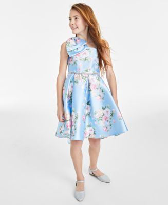 Rare Editions Big Girls Bow-Shoulder Floral Mikado Dress, Created for ...