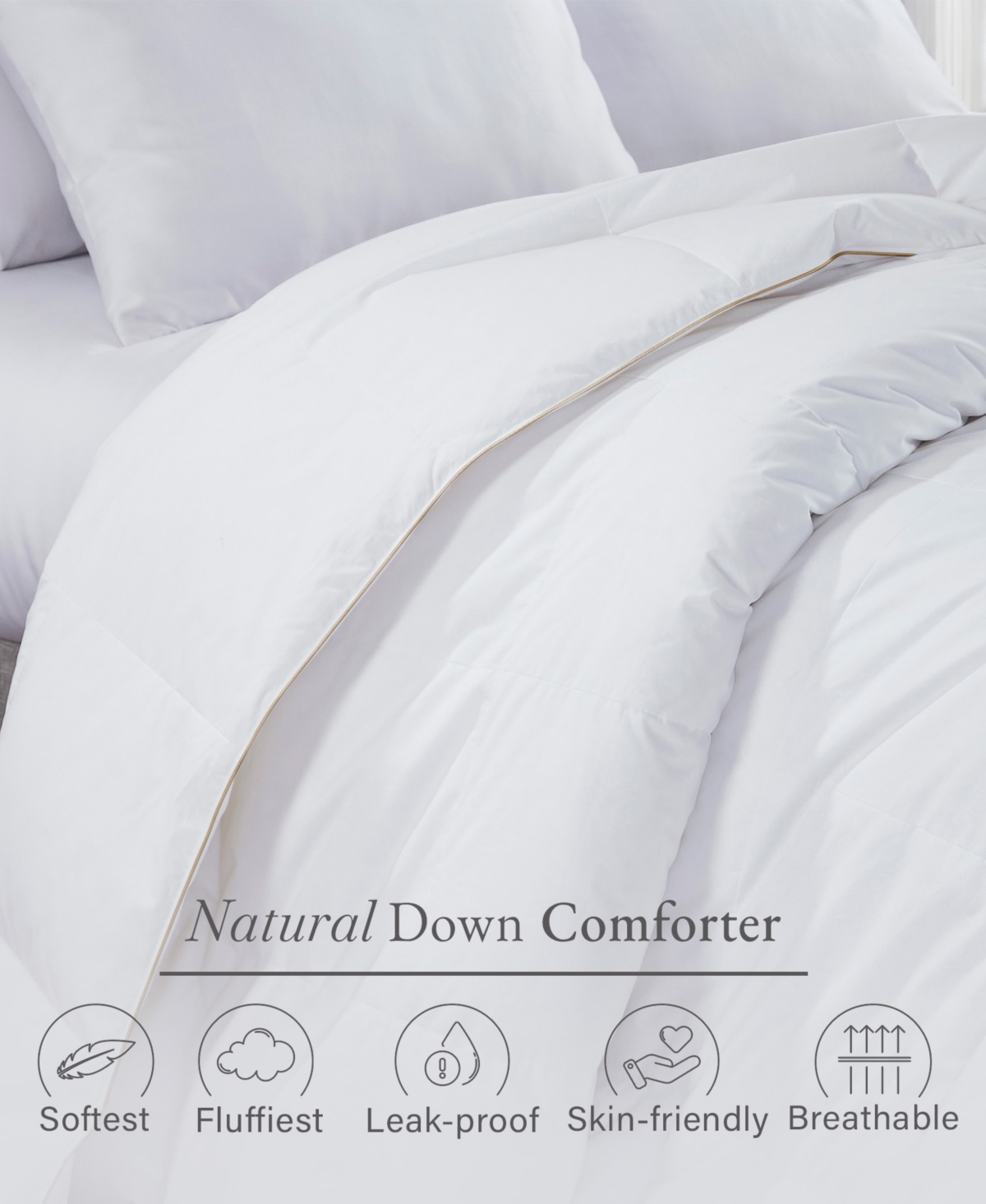 All-Season Duvet Insert, Luxury Comforter with Extra Fluffy Down-Alternative Fill by California Design Den -
