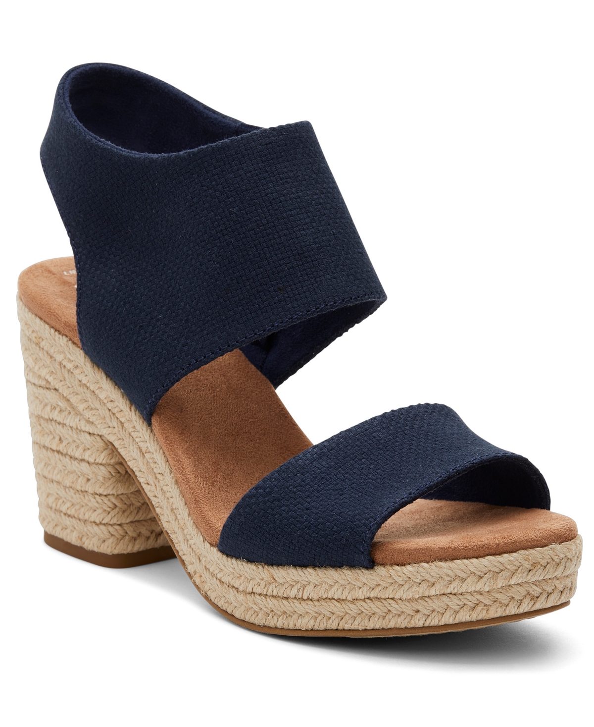 Shop Toms Women's Majorca Platform City Sandals In Navy Basket Weave