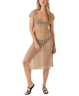 O'Neill - Juniors' Nina Midi Short-Sleeve Side-Slit Cover-Up