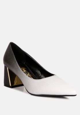 Womens harlow metallic accent block heel pumps