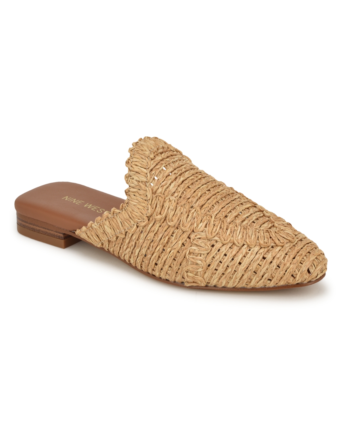 Nine West Women's Cleigha Casual Slip-on Flat Mules In Light Natural