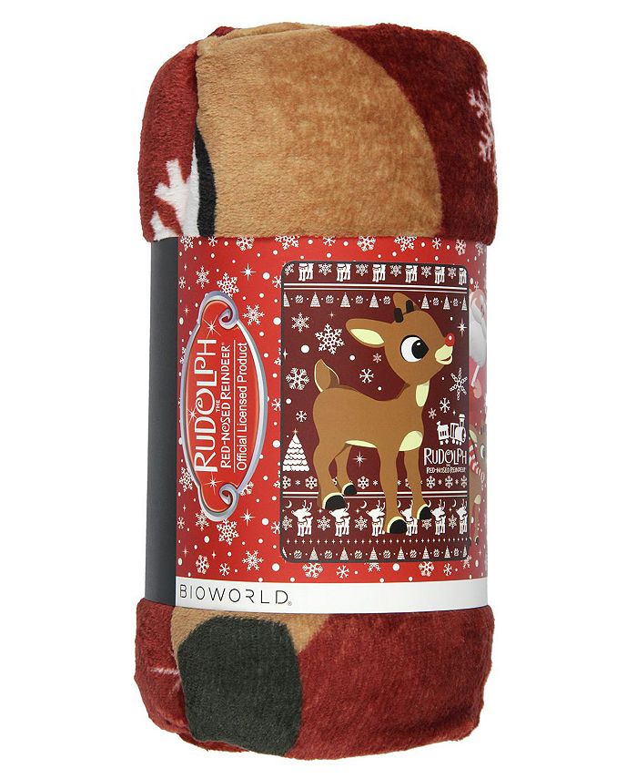 Rudolph The Red-Nosed Reindeer Soft Plush Fleece Throw Blanket 45 x 60 - Red - 50x60