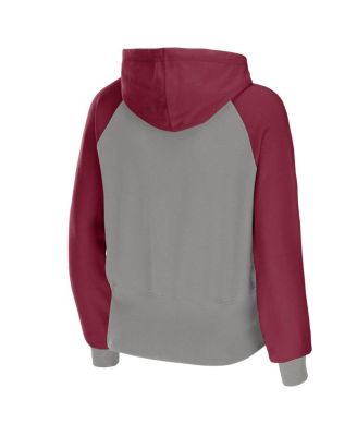 Women's Gray Alabama Crimson Tide Raglan Full-Zip Hoodie