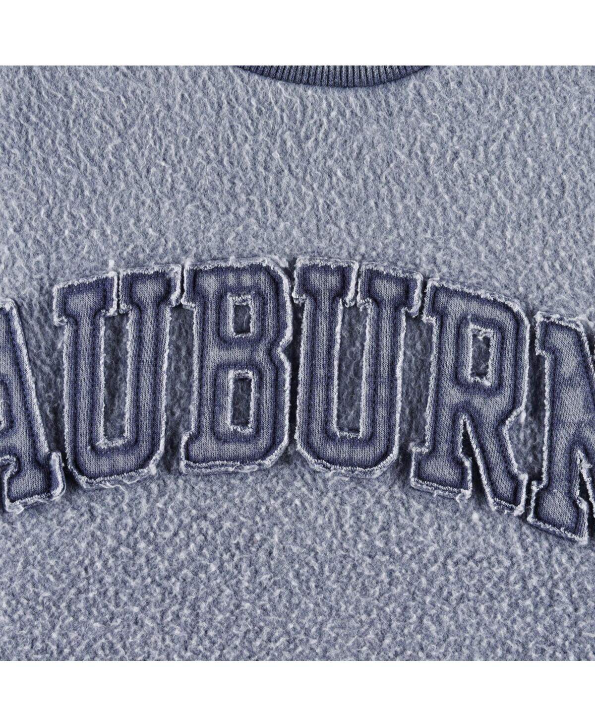 PRESSBOX WOMEN'S PRESSBOX NAVY DISTRESSED AUBURN TIGERS PONCHOVILLE PULLOVER SWEATSHIRT