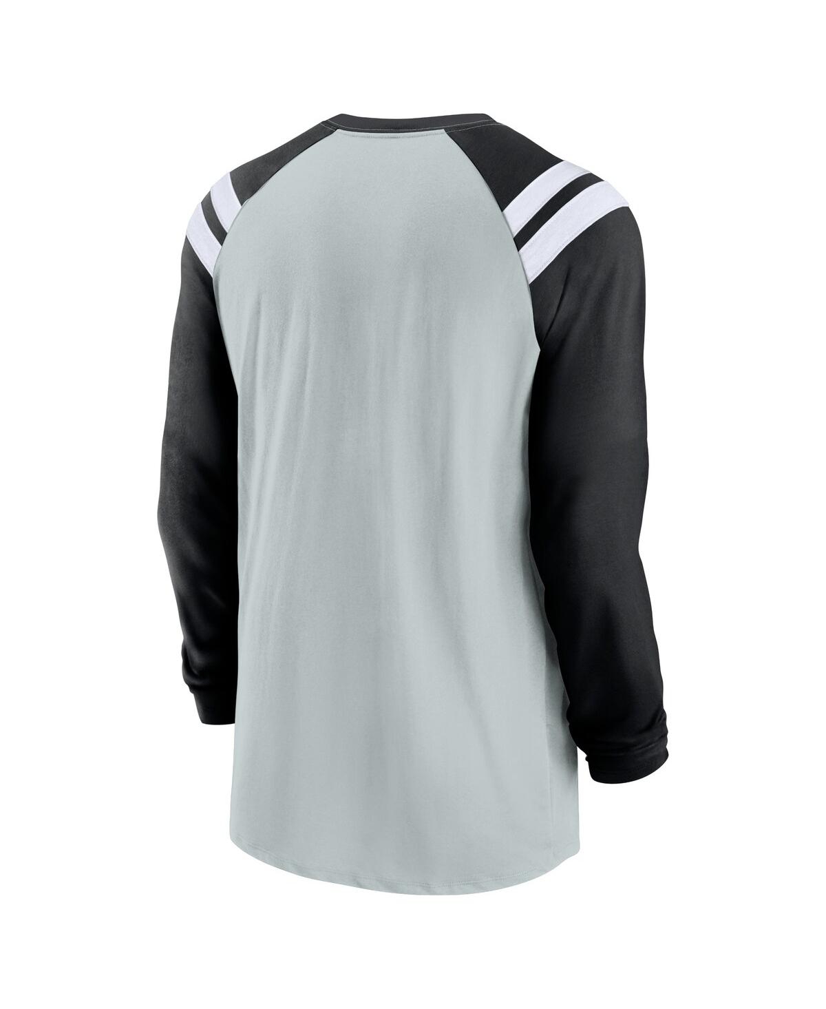 Men's Nike Black Las Vegas Raiders Classic Arc Raglan Tri-Blend Long Sleeve T-shirt - Black