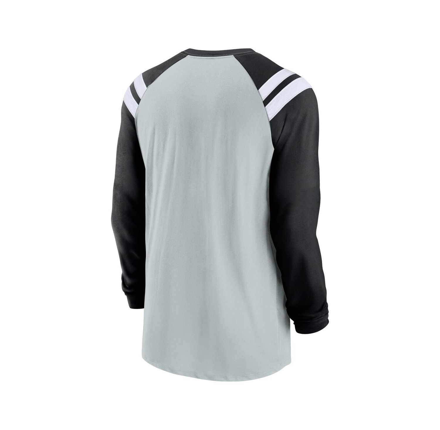 Men's Silver, Black Las Vegas Raiders Classic Arc Raglan Tri-Blend Long Sleeve T-shirt