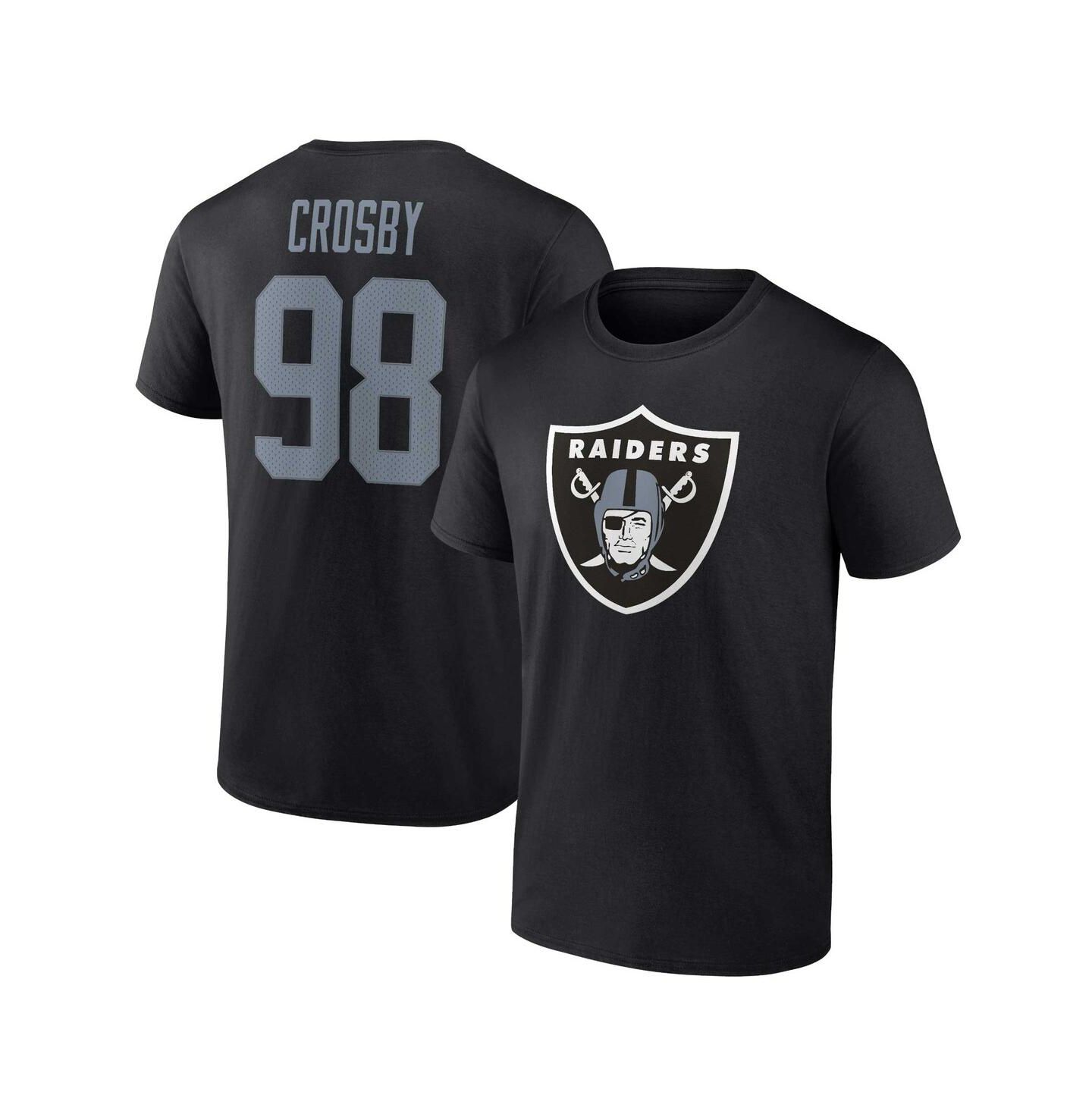 Мужская футболка Fanatics Maxx Crosby Black Las Vegas Raiders Player Icon Name and Number — фото 1