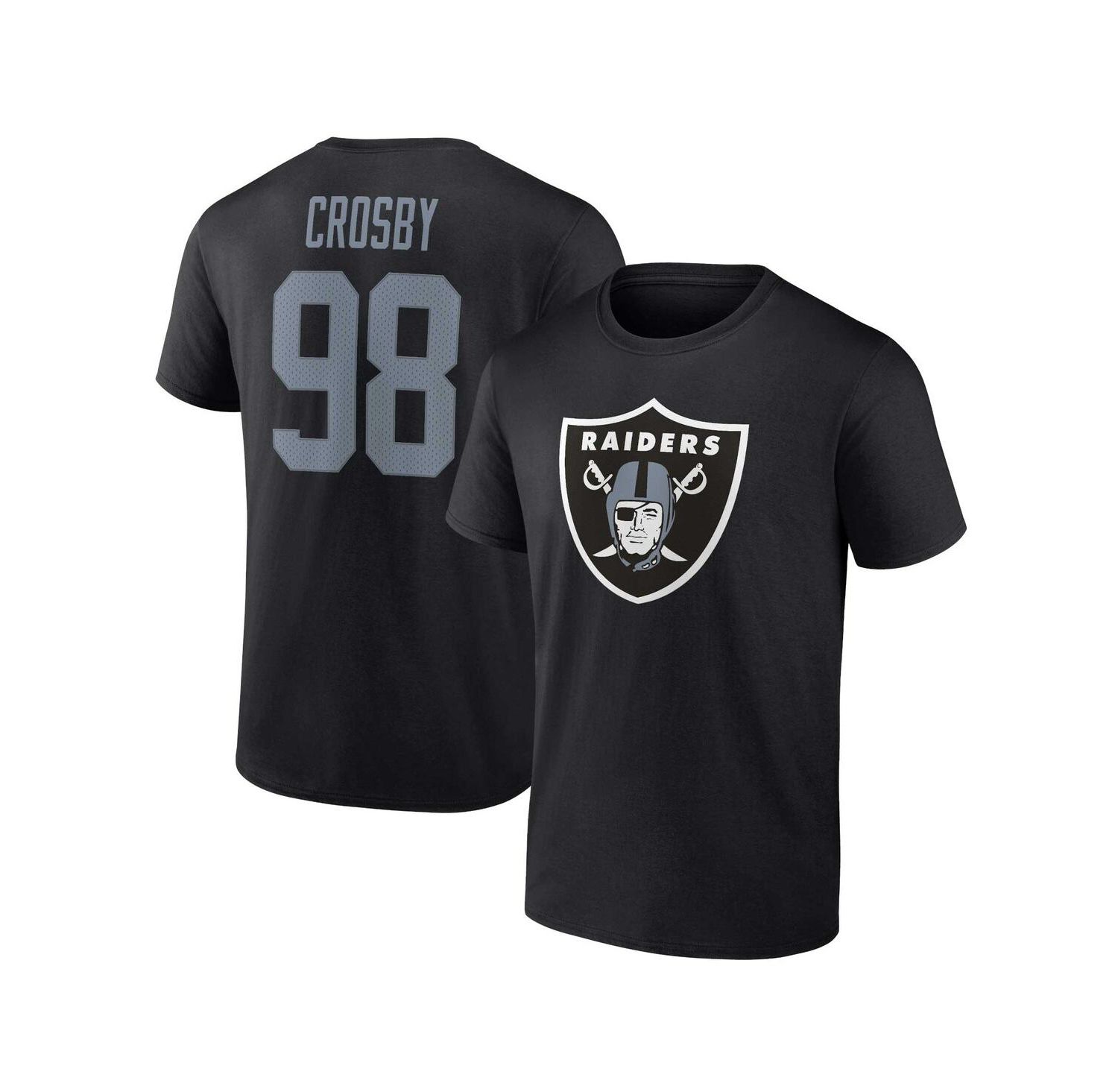 Men's Maxx Crosby Black Las Vegas Raiders Player Icon Name and Number T-shirt